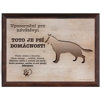 Sport hobby Vtipná cedulka Německý ovčák/MDF6007 20 x 15 cm a stojánek – Sleviste.cz