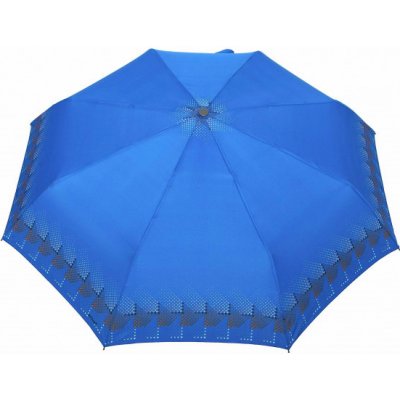 Tečky deštník skládací modrý