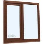 KNIPPING Plastové okno - 70 AD, 1200x1500 mm, FIX/OS, ořech Barva, imitace: ořech/bílá (jednostranně) – Zboží Mobilmania