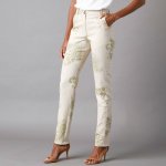 Chino kalhoty s paisley potiskem béžová – Sleviste.cz