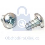 Šroub do plechu DIN 7981F, tupá špička, půlkulatá hlava, drážka PHILIPS, pozinkovaný 3,5 x 8, balení 1000 ks – Hledejceny.cz