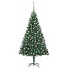 Vánoční stromek vidaXL Umělý vánoční stromek s LED a sadou koulí zelený 210 cm PVC