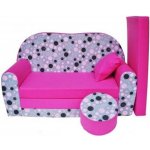 Fimex Dětská rozkládací pohovka + taburet Puntíky růžová – Zbozi.Blesk.cz