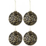 Set čtyř skleněných zlato černých vánočních ozdob J-Line Opala 11 cm – Zboží Dáma