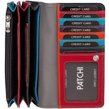 Patchi Dámská kožená peněženka RFID 3001020.61.10 černá / multicolor