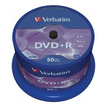 Verbatim DVD+R 4,7GB 16x, AZO, cakebox, 50ks (43550)
