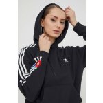 adidas bavlněná mikina Originals dámská černá s kapucí s aplikací IU2515 – Hledejceny.cz