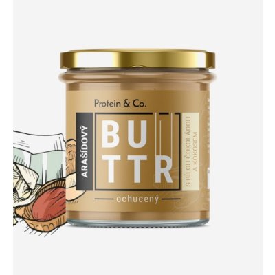 Protein&Co Arašídový krém s bílou čokoládou a kokosem 330 g – Hledejceny.cz