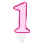 PartyDeco Narozeninová svíčka s číslem 1 růžová – Zboží Mobilmania