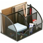 Drátěný stolní organizér Q-CONNECT s přihrádkou na listy černý – Sleviste.cz