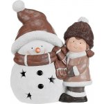 Dívka se sněhulákem - magnesium, LED osvětlení, béžovo-bílé odstíny Autronic (KER418), Bílá – Hledejceny.cz