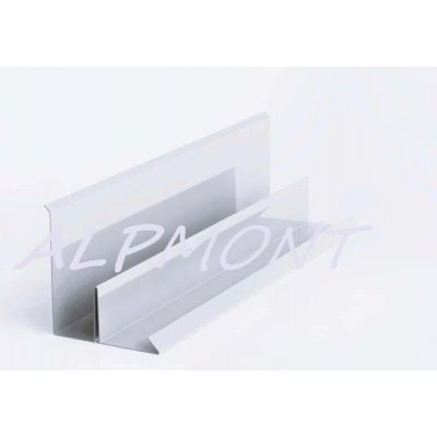 Lemování zdí klasik r.š.450mm boční s vodní drážkou pozink Lakovaný RAL 9006 stříbrná dl.1m