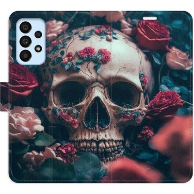 Pouzdro iSaprio flip Skull in Roses 02 Samsung Galaxy A33 5G