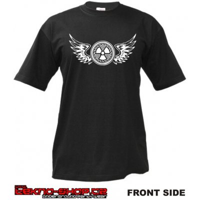 Teknoshop Wings Radioactive tekno tričko s potiskem pánské černé