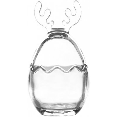 Clayre & Eef Skleněná Dóza na bonbóny ve tvaru vajíčka s parohy 8 x 15 cm – Sleviste.cz