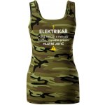 Elektrikář hlavní jistič Nápis na zádech dámské Maskáčové tílko Zelený maskáč – Hledejceny.cz