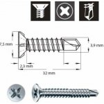 Vrut FEX-A 3,9/32 PH2 WIROX pro okenní kování/PVC profily BALENÍ 1000 ks – Hledejceny.cz