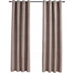Polyesterové závěsy imitující semiš, barva taupe, 140 x 245 cm, s kovovými kroužky – Hledejceny.cz