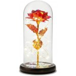 Medvídárek Svítící věčná růže ve skle - červeno zlatá – Zboží Mobilmania