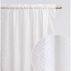 Záclona bílá s jemným vzorem LA ROSSA s řasící páskou Šírka 140 cm | Dĺžka 250 cm biela