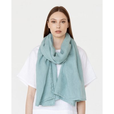 Magic Linen lněný šál Teal blue – Sleviste.cz
