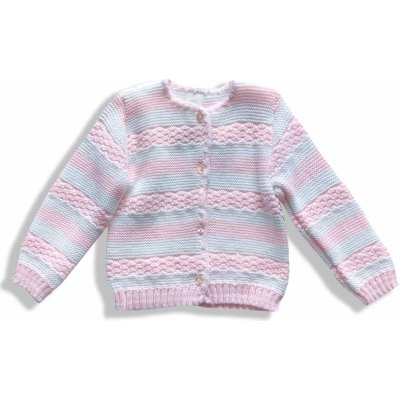Angel Kids kojenecký svetr pro miminka růžov-bílý