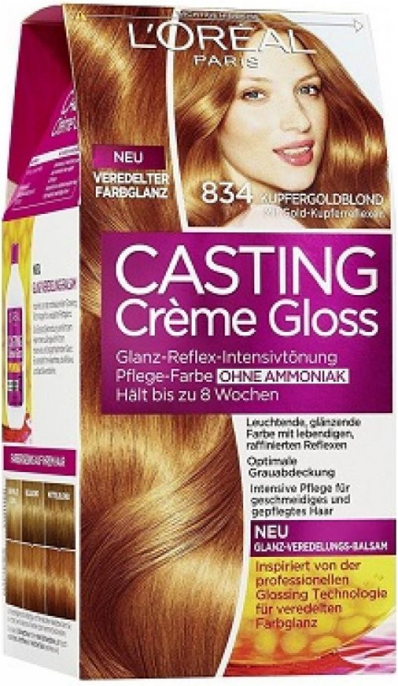 L'Oréal Casting Creme Gloss 834 měděná zlatá blond | Srovnanicen.cz