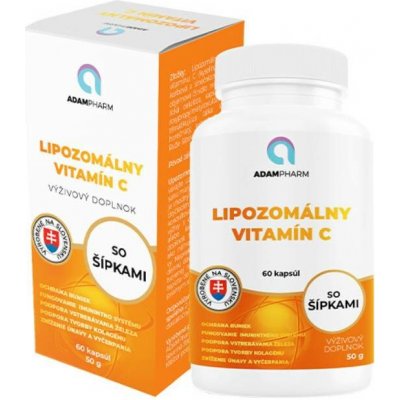 ADAMPharm Lipozomální vitamín C + šipky vysoce vstřebatelný vitamín C 60 kapslí – Hledejceny.cz
