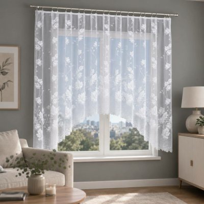 Dekorační oblouková krátká záclona na žabky BOŽENA 160 bílá 300x160 cm MyBestHome – Hledejceny.cz