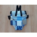 Jitro vatelínové kalhotky s kšandami Modrý patchwork – Zboží Mobilmania