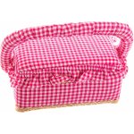 Vlnika Kazeta / košík na šití, čalouněný 21, růžová kostička, 19 x 13 x 10 cm – Zboží Dáma