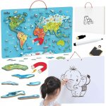 Lamps dřevěná mapa světa s tabulí – Sleviste.cz