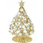 JSB bijoux Zlatý stojan z bižuterní slitiny vánoční strom s mixem krystalů Swarovski Crystal – Hledejceny.cz