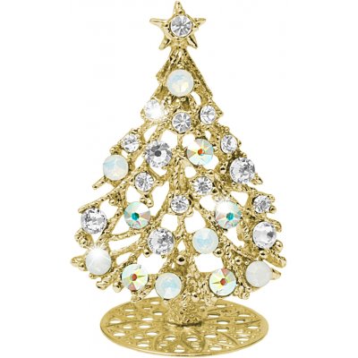 JSB bijoux Zlatý stojan z bižuterní slitiny vánoční strom s mixem krystalů Swarovski Crystal – Hledejceny.cz
