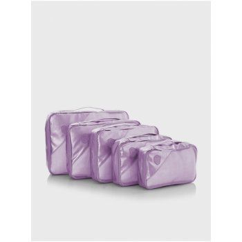 Sada pěti cestovních taštiček ve světle fialové barvě Heys Metallic Packing Cube 5pc