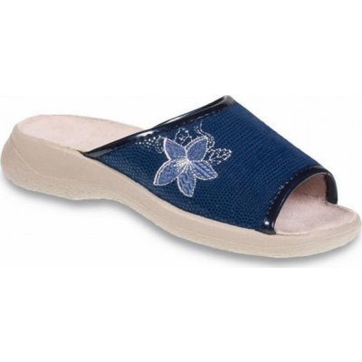Befado dámské pantofle Olivia 442D189 motiv květ, modrá – Zboží Mobilmania