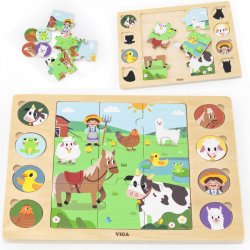 Viga Wooden puzzle Guess By The Shadow Farm Jigsaw 17 ks