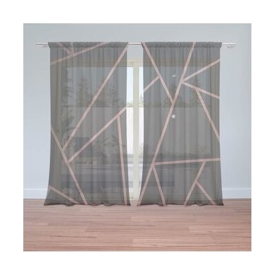 Sablio Záclony Růžové obrazce: 2ks 150x250cm – Hledejceny.cz