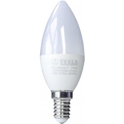 TESLA LED žárovka CANDLE svíčka, E14, 6W, 3000K, teplá bílá – Zboží Mobilmania