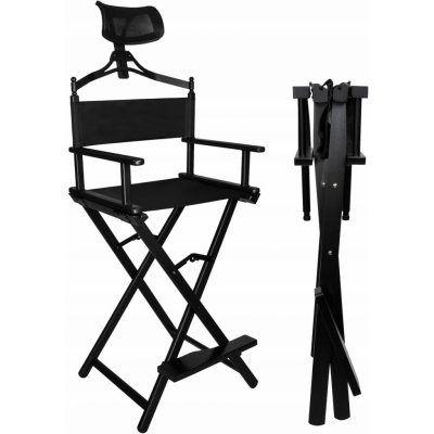 Beautylushh 9957 Hliníková skládací kosmetická židle černá
