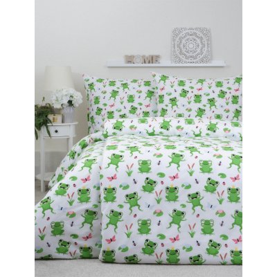 MKLuzkoviny.cz bavlna povlečení Renforcé Žabky 140x200 70x90 – Sleviste.cz
