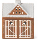 KÄHLER Porcelánový svícen Gingerbread Lighthouse 11,5 cm, hnědá barva, porcelán – Zboží Dáma