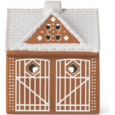 KÄHLER Porcelánový svícen Gingerbread Lighthouse 11,5 cm, hnědá barva, porcelán – Zboží Dáma