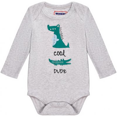 Winkiki Kids Wear Chlapecké body s tepláčkami Cool Dude šedý melanž navy Šedý melanž Navy – Zboží Mobilmania