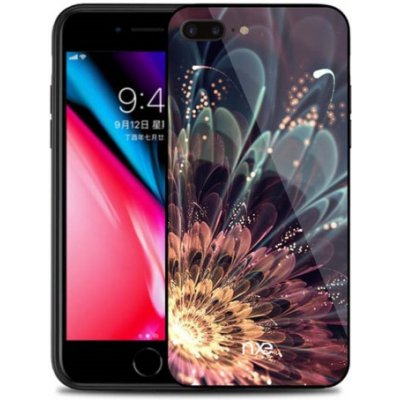 Pouzdro NXE ochranné se zadní stranou ze skla Apple iPhone 7 Plus / 8 Plus - Fialové květina – Zbozi.Blesk.cz