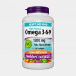 Webber Naturals Omega3-6-9 High Potency 1200 mg 150 tobolek – Hledejceny.cz