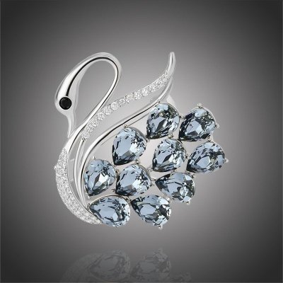 Éternelle brož Swarovski Elements Mariana labuť B8088-LXT0415B stříbrná