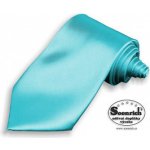 Kravata saténová pánská svatební tyrkysově modrá – Zboží Dáma