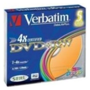 Verbatim DVD+RW 4,7GB 4x, slim case, 5ks (43297)