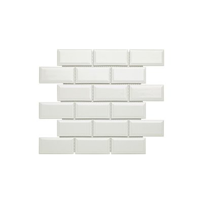 FIN Keramická mozaika bílá Mozaika Metro Bílá Lesk 4,5x9,5 (29,1x29,6) cm - PAME100 – Zboží Mobilmania